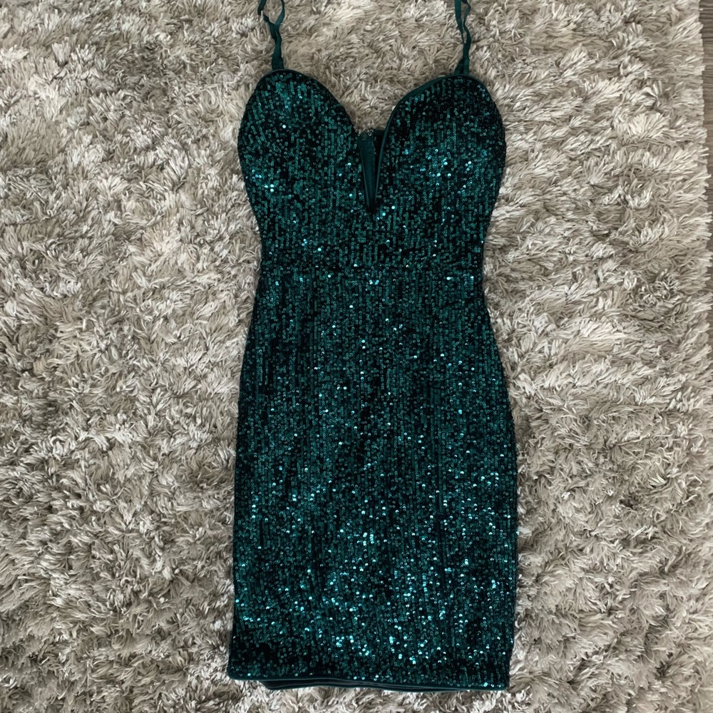 Teal Sequin Dress